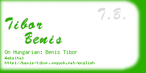 tibor benis business card